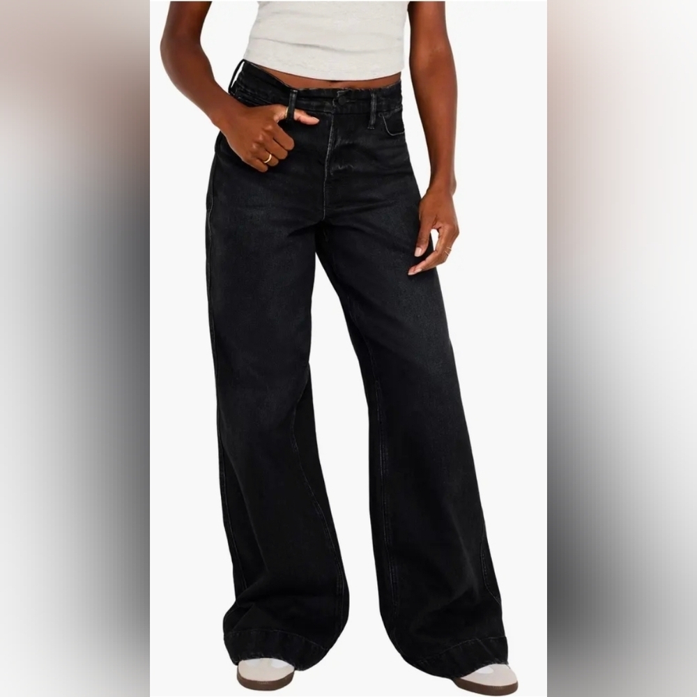 Good American Black Flare & Wide Leg Jeans